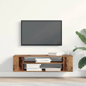 Armário de TV de Parede vidaXL em Madeira Antiga 100x30x26,5 cm em Mad