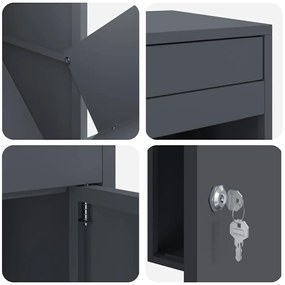 Caixa para entrega de pacotes Antracite 41 x 38 x 103 cm Aço