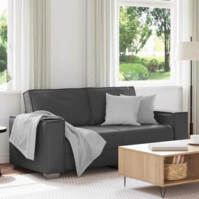 Sofá Loveseat vidaXL Cinza 140 cm em Couro Sintético