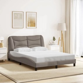 Cama sem colchão 140x200 cm tecido castanho-acinzentado