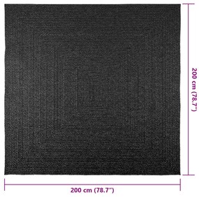 Tapete ZIZUR antracite 200x200 cm aspeto juta interior exterior