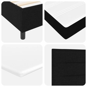 Cama Box Spring com Colchão Preta 80x200 cm Tecido