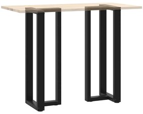Pés de mesa de bar em forma de T, 2 peças, preto, 50x35x(110-111) cm,