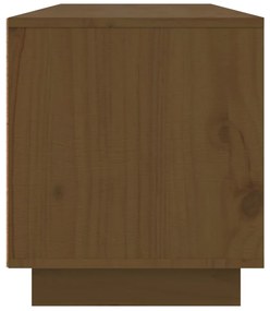 Móvel de TV 140x35x40 cm madeira de pinho maciça castanho-mel