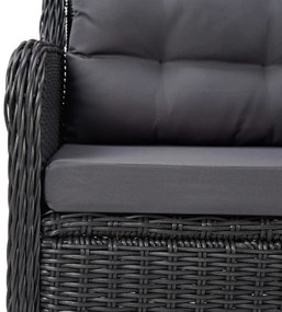3 pcs conjunto de jantar para jardim preto