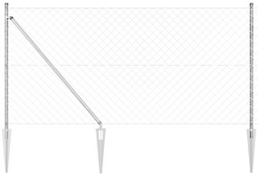 vidaXL Cerca de Corrente com 7 Postes Espirais 1x10 m Aço Galvanizado