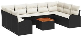 Conjunto de Sofá de Jardim de 10 Peças com Almofadas em Rattan Sintéti