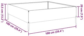 Canteiro elevado de jardim 100x100x33,5 cm aço galvanizado