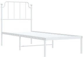 Estrutura de cama com cabeceira 80x200 cm metal branco