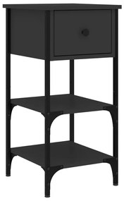 Mesas de cabeceira 2 pcs 34x36x70 cm derivados de madeira preto