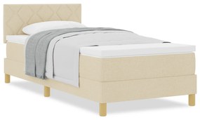 Cama Box Spring com Colchão Creme 90x200 cm Tecido