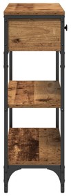 Mesa de Console vidaXL Madeira Velha 72,5x25x75 cm Madeira e Aço