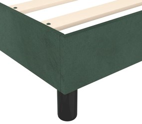 Estrutura de cama sem colchão 80x200 cm veludo verde-escuro