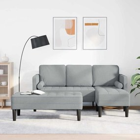 vidaXL Conjunto de Sofás 2 pcs Cinzento-claro 173 x 131 x 67 cm tecido