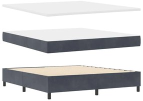Cama com Estrado e Colchão Cinza Escuro 180x200 cm em Veludo