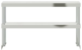 Unidade 2 prateleiras p/ mesa trabalho 110x30x65 cm aço inox.