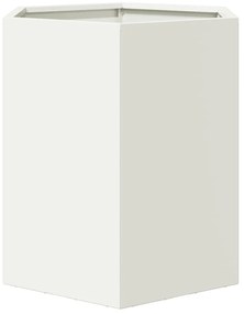 Vaso/floreira de jardim hexagonal 46x40x45 cm aço branco