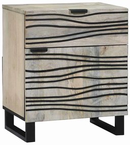 vidaXL Armário de Cabeceira com gaveta Branco e preto 50 x 33 x 60 cm