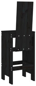 Cadeiras de bar 2 pcs 40x42x120 cm pinho maciço preto