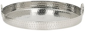 Conjunto de 2 bandejas decorativas prateadas SAFUR Beliani
