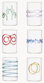 Copos de shot em vidro borosilicato artesanais Deco' Arlecchino, conjunto de 6