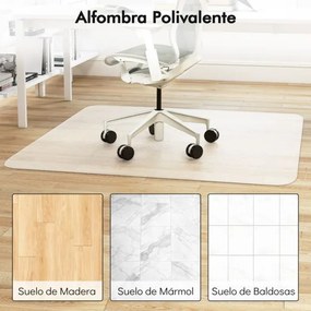 Tapete para cadeira de escritório para piso de madeira 180 x 160 cm Tapete de PVC transparente para cadeiras com rodas Transparente