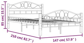 Estrutura de cama em metal 140x200 cm preto