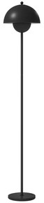 Candeeiro de Pé Moderno com Ecrã em Forma de Taça Refletora de Luz Interruptor de Pé Suporte E27 sem Lâmpada Ø35x155 cm Preto