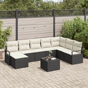 Conjunto de Sofás de Jardim vidaXL com Almofadas Marrom Rattan Poliést