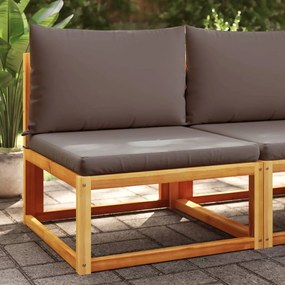 vidaXL Sofá sem braços p/ jardim c/ almofadões madeira acácia maciça