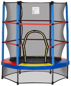 HOMCOM Trampolim Infantil Ø107 cm Trampolim para Crianças de 3-6 Anos com Rede de Segurança Carga 45 kg para Interior Ø140x160 cm Azul