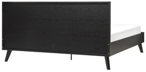 Cama de casal em rattan preto 180 x 200 cm MONPAZIER Beliani