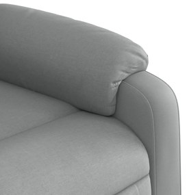Poltrona de massagens reclinável elétrica tecido cinzento-claro