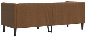 Sofá chesterfield 3 lugares camurça artificial castanho