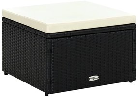 vidaXL Banco apoio de pés/otamano em vime 53x53x30 cm preto