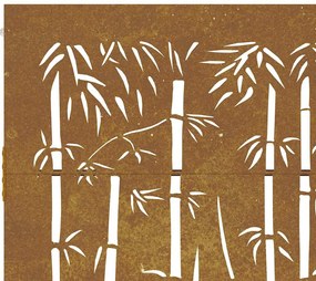 Portão de jardim 85x150 cm aço corten design bambu