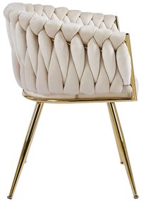 Cadeira Widny Golden Veludo - Beige