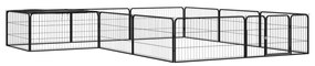 Parque p/ cães c/ 12 painéis 100x50 cm aço revestido a pó preto