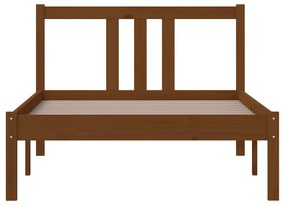 Estrutura de cama 90x200 cm madeira maciça castanho mel