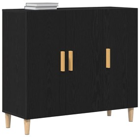 Aparador vidaXL Preto Carvalho 90x34x80 cm Madeira de Engenharia