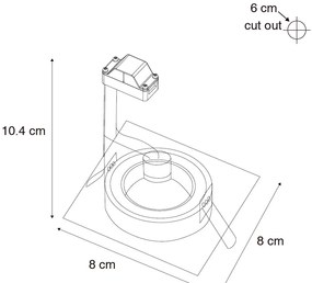 Foco embutido moderno branco quadrado IP44 - Xena Moderno
