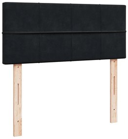Estrutura de cama otomana com colchão 120x200 cm veludo preto