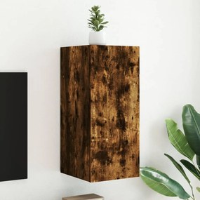 vidaXL Móvel de parede p/ TV c/ luzes LED 30,5x35x70cm carvalho fumado