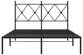 Estrutura de cama com cabeceira 120x190 cm metal preto