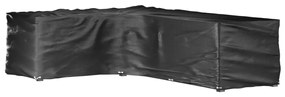 vidaXL Capa em forma de L p/ mobília de jardim 18 ilhós 220x285x80 cm