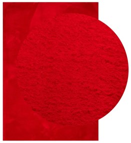Tapete pelo curto macio e lavável HUARTE 120x170 cm vermelho