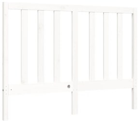 Estrutura de cama com cabeceira 140x200cm madeira maciça branco