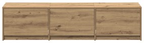 Gabinete de TV com LED Carvalho Artesanal 165x34x40 cm Madeira de Enge