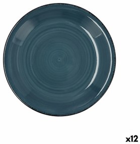 Prato de Sobremesa Quid Vita Cerâmica Azul (19 cm) (12 Unidades)