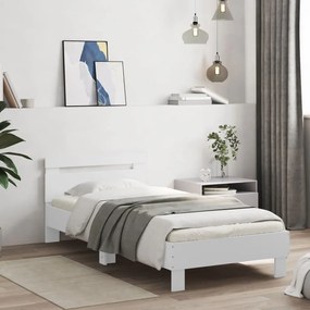 Estrutura cama cabeceira 75x190 cm derivados de madeira branco